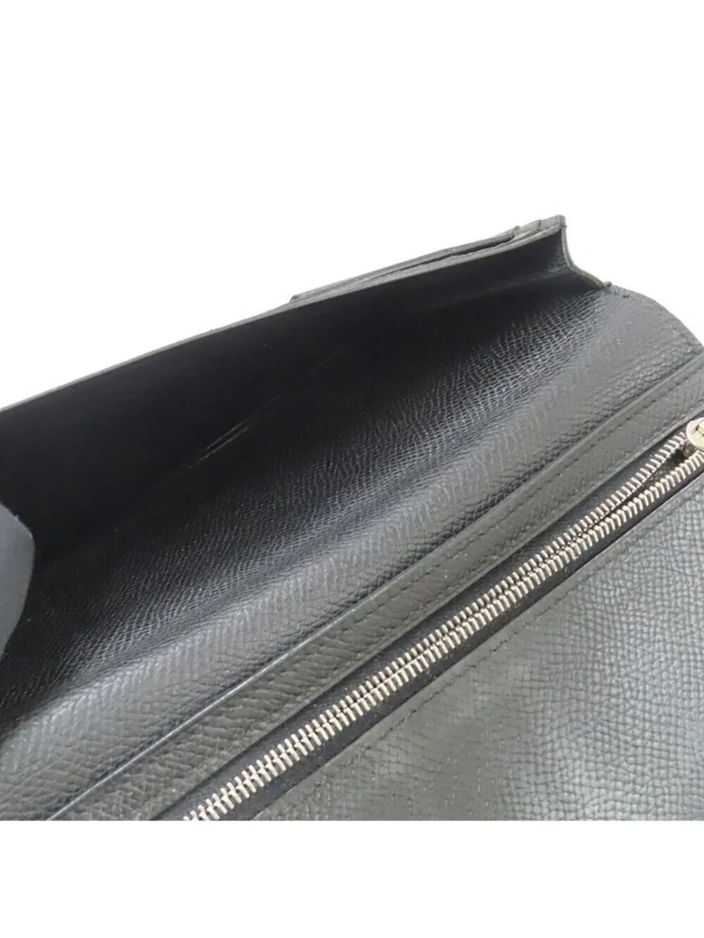 Hermes Bearn Souffle Veau Epsom Black Silver Wallet